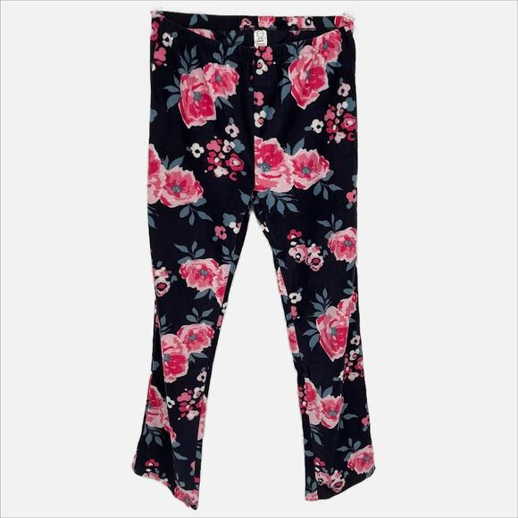 ET TU Floral Fleece Pant in Navy Blue and Pink Size Large - Picture 5 of 9